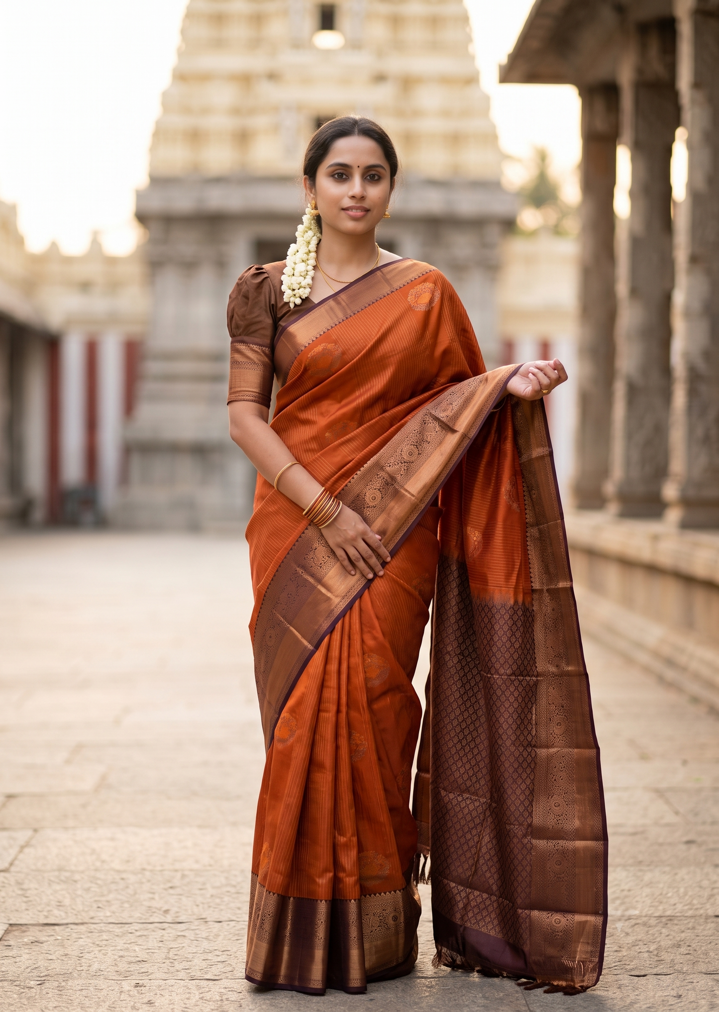 Burnt Orange Saree SLORANGE