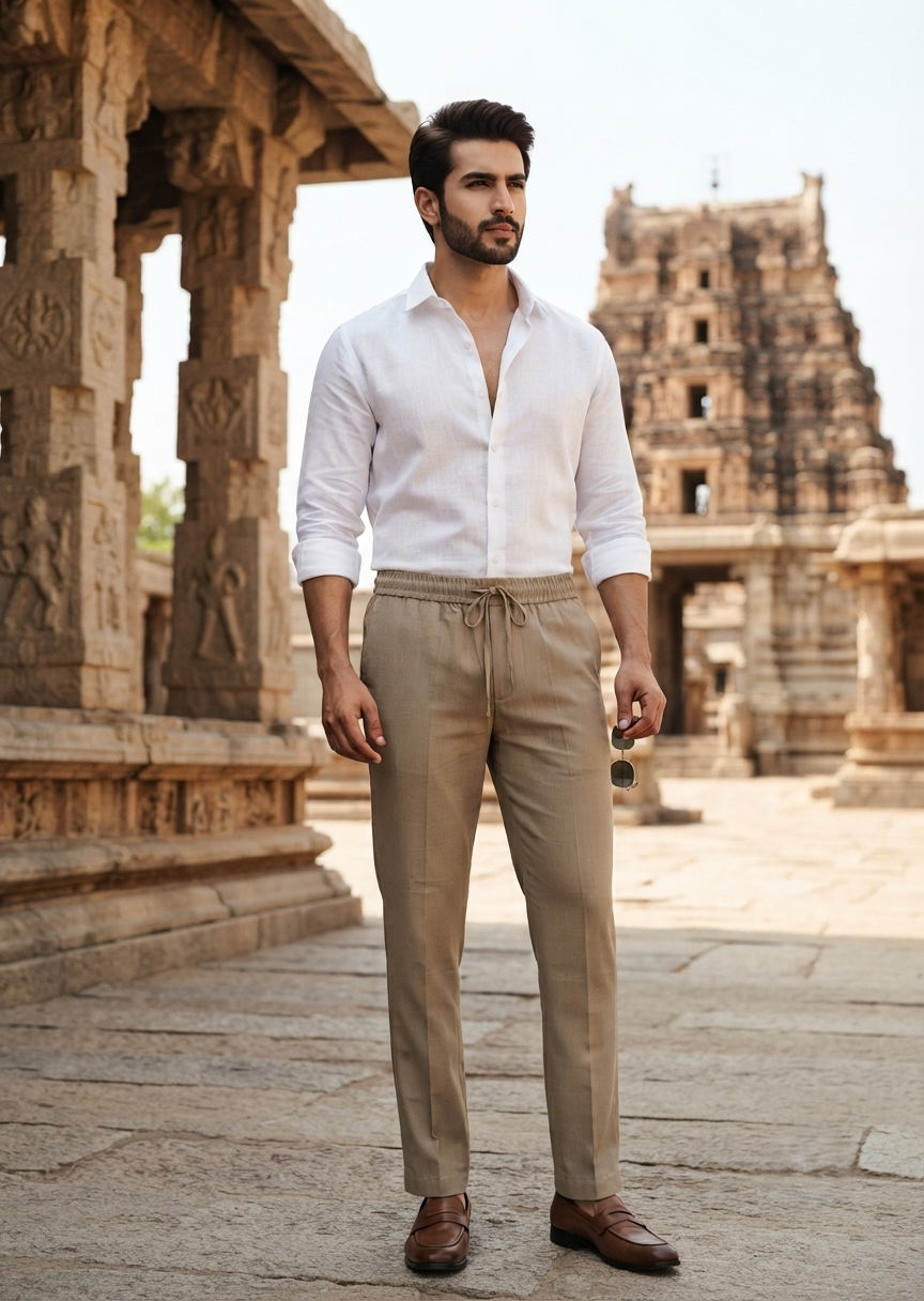 Southloom Cotton Solid Gray Pants for Men