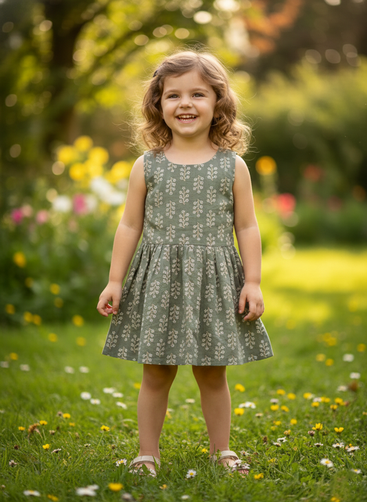 Southloom Pure Cotton Jaipur Printed Frocks for Girls (Age 1-2)