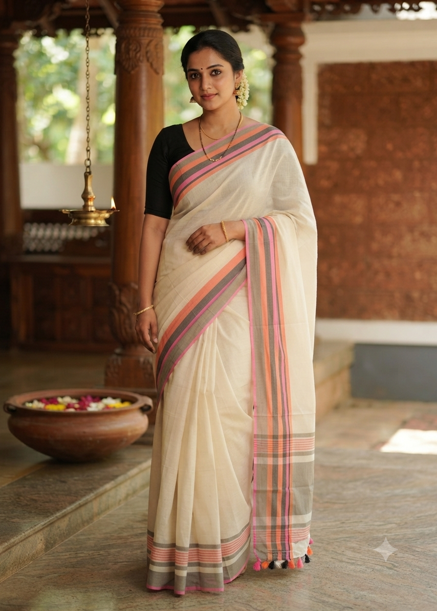 Southloom Cotton Mulloth Saree SL150