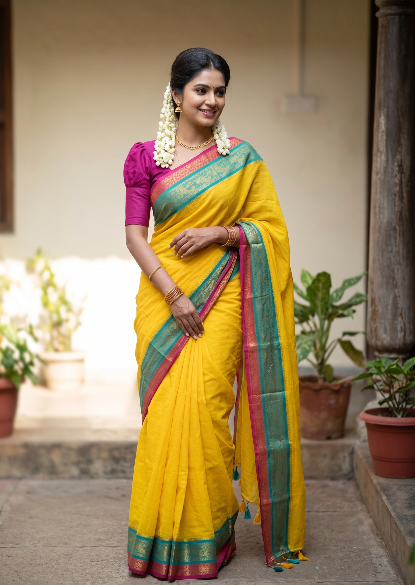 Southloom Mul Cotton 120 x 120 Soft Fabric Saree SL215