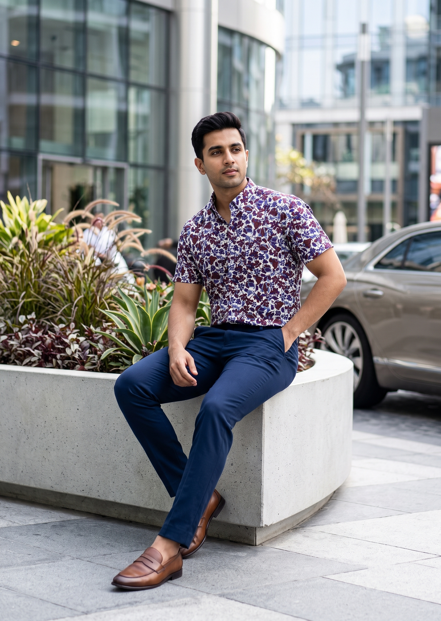 Southloom Casual Floral Printed Shirt for Men in Half Sleeve SL608
