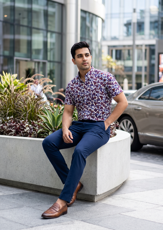 Southloom Casual Floral Printed Shirt for Men in Half Sleeve SL608