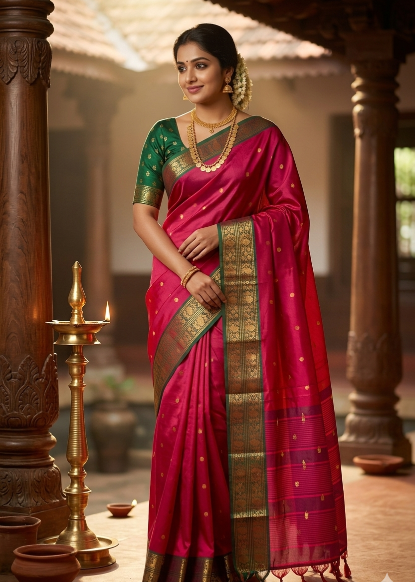 Polka Cotton Silk Saree SL173