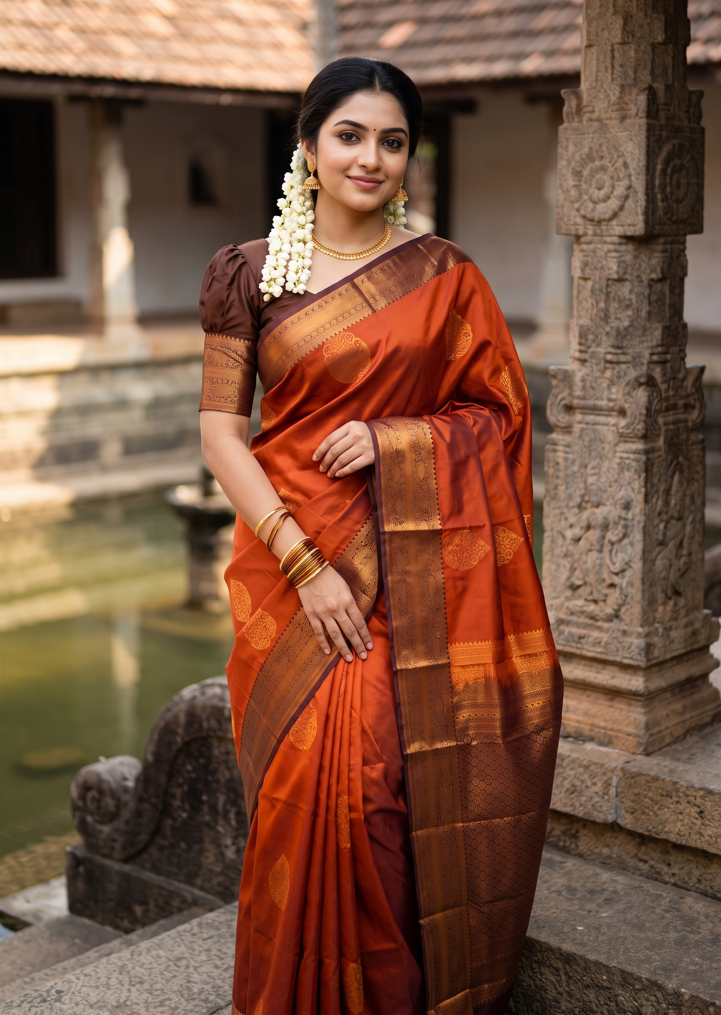 Burnt Orange Saree SLORANGE