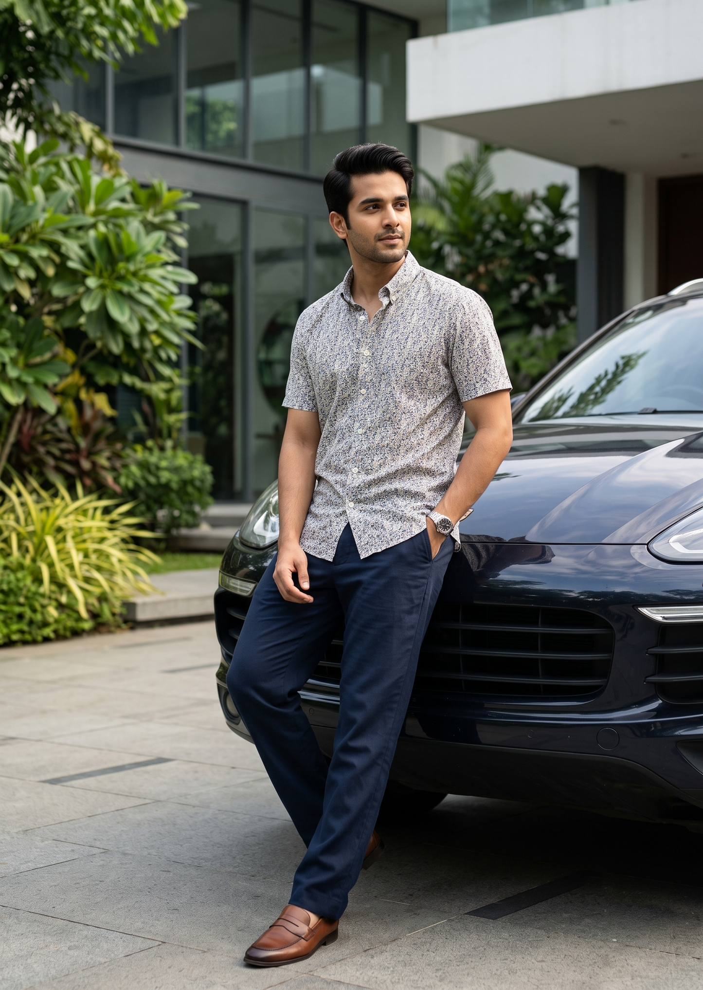 Southloom Casual Floral Printed Shirt for Men in Half Sleeve SL608