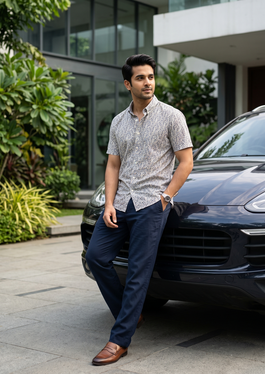 Southloom Casual Floral Printed Shirt for Men in Half Sleeve SL608