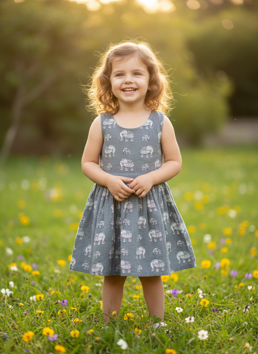 Southloom Pure Cotton Jaipur Printed Frocks for Girls (Age 1-2)