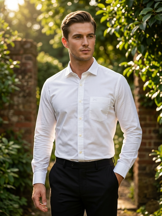 Southloom Cotton Pure White Shirt SLSHIRT 38 FS (M)