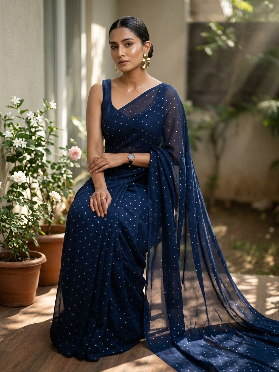 Southloom Desginer Vichithra Silks Saree in Blue