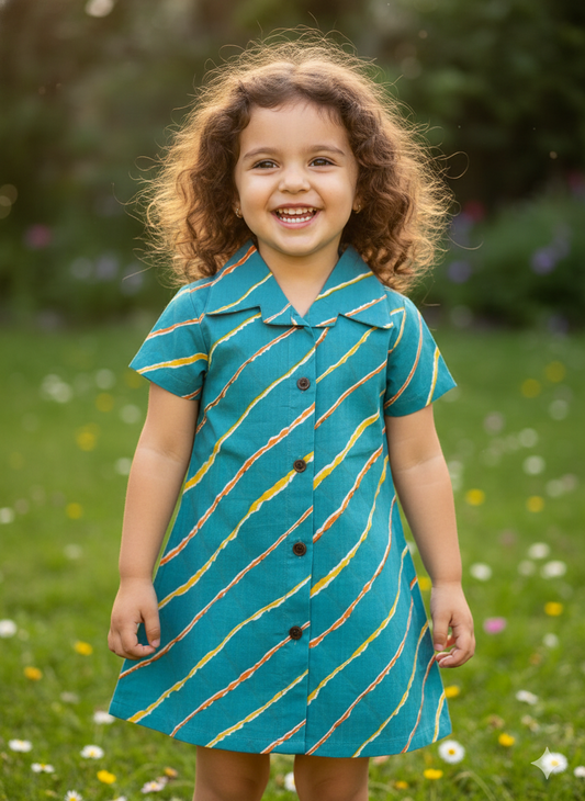 Southloom Pure Cotton Jaipur Printed Frocks for Girls (Age 1-2)