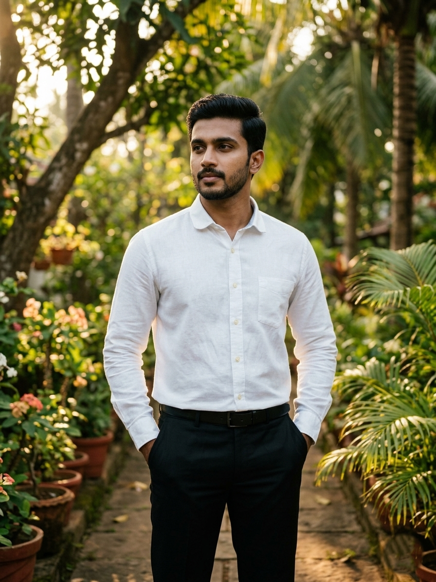 Southloom Cotton Pure White Plain Shirt SLSHIRT 40 FS (L)