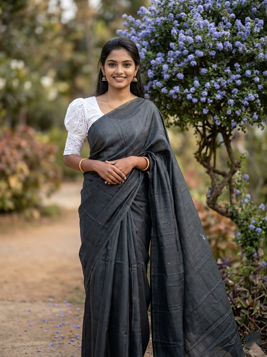 Southloom Designer Saree Black