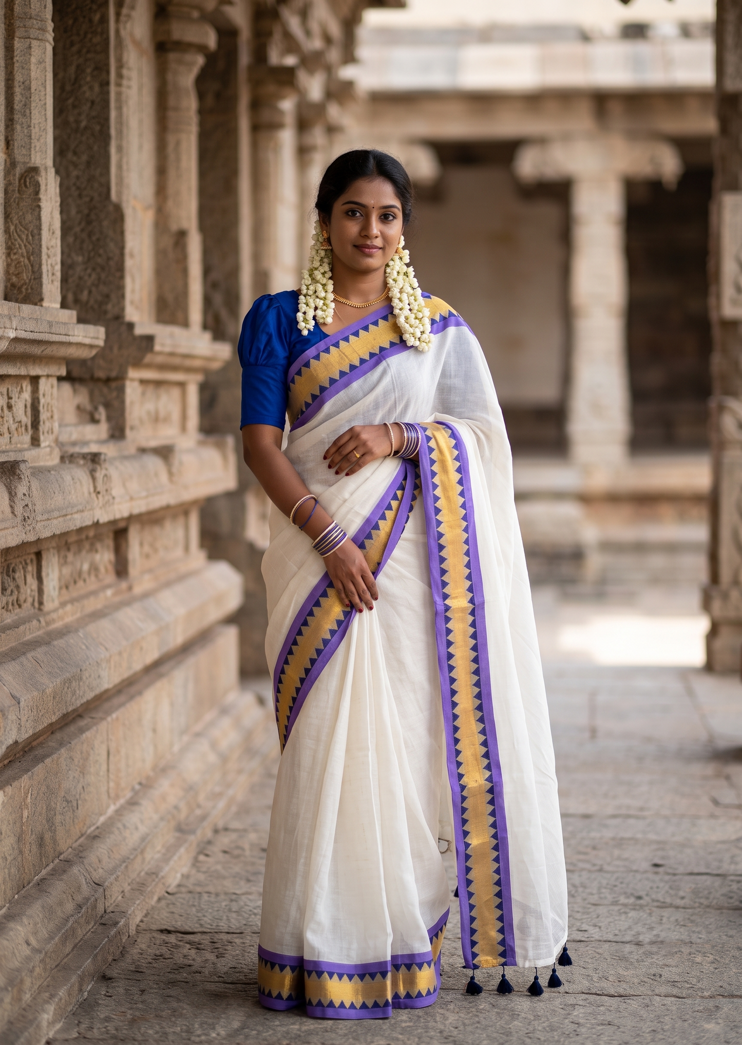 Southloom Mul Cotton 120 x 120 Soft Fabric Saree SL215