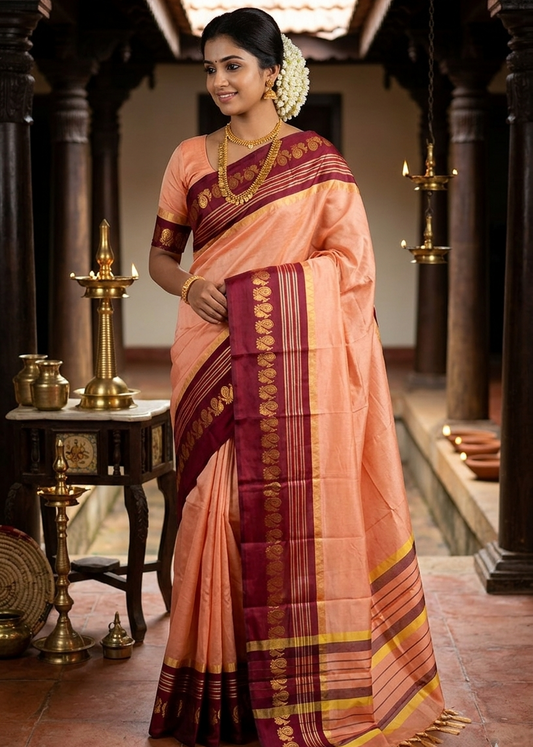 Semi Silk Zari Woven Border Saree SL277