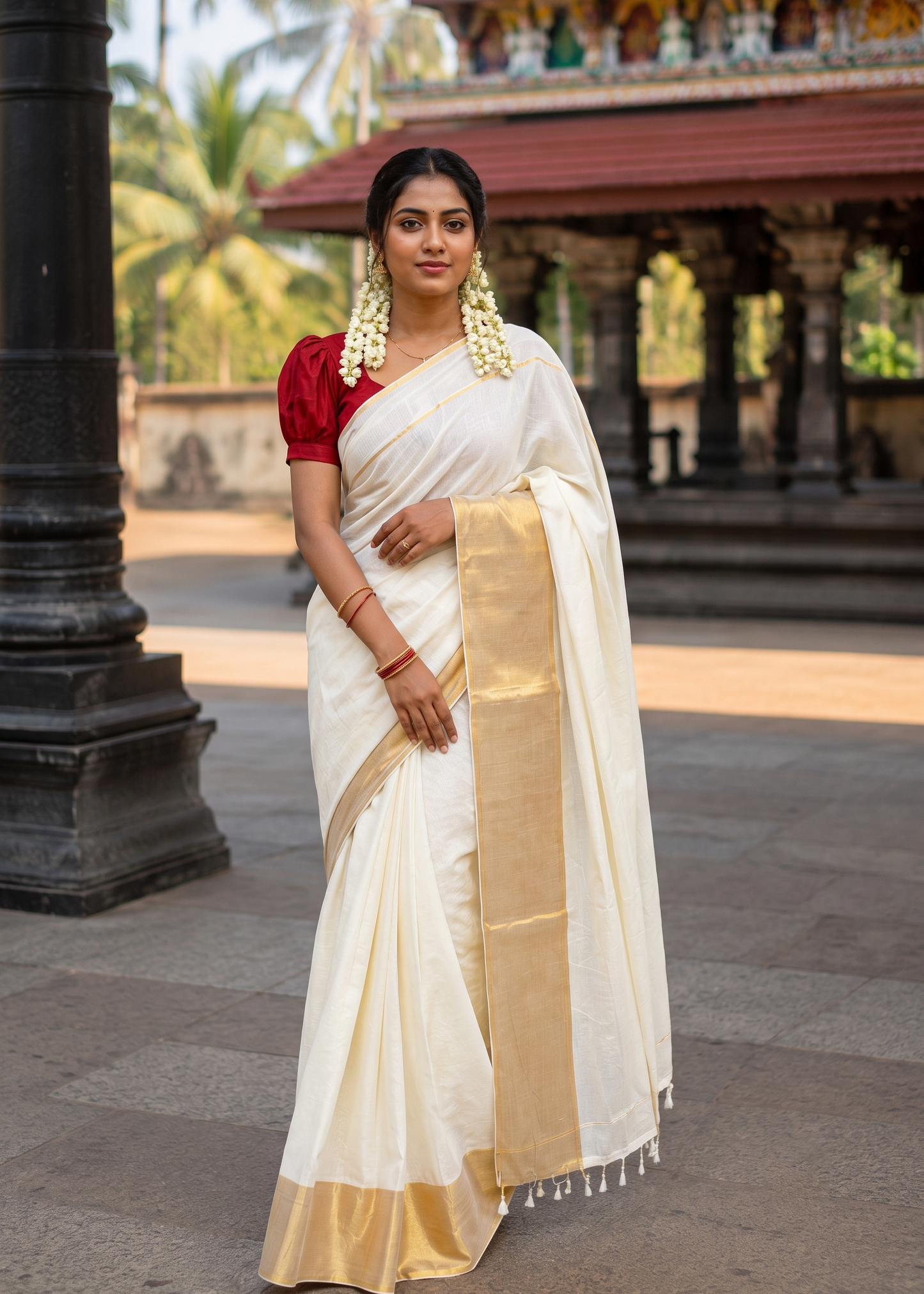 Southloom Mul Cotton 120 x 120 Soft Fabric Saree SL215