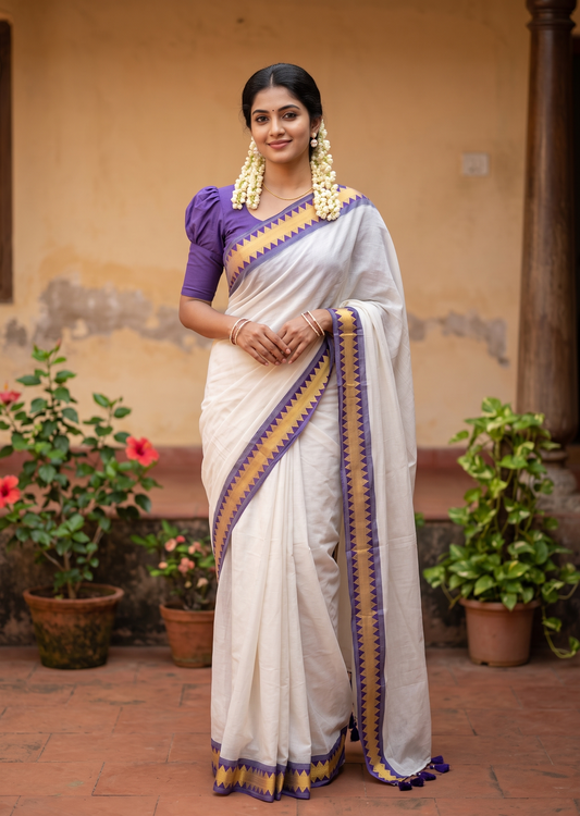 Southloom Mul Cotton 120 x 120 Soft Fabric Saree SL215