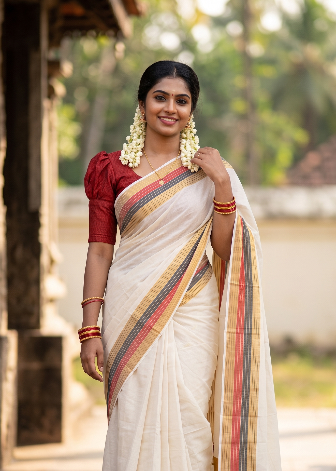 Southloom Mul Cotton 120 x 120 Soft Fabric Saree SL215