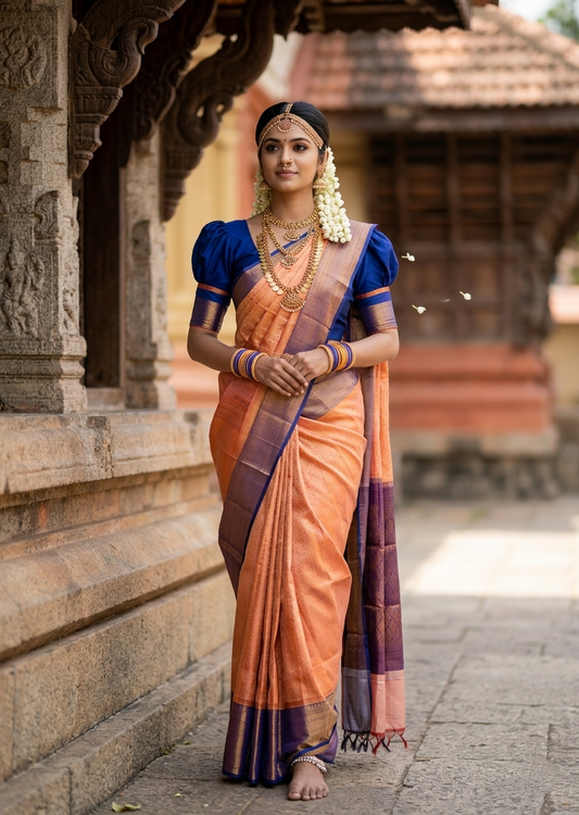Southloom Premium Semi Silk Zari Work Brocade Saree in Bridal with Matching Pallu