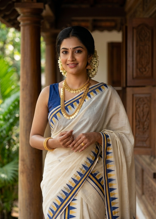 Kerala Cotton Temple Set Mundu (2.80 meter) SL370