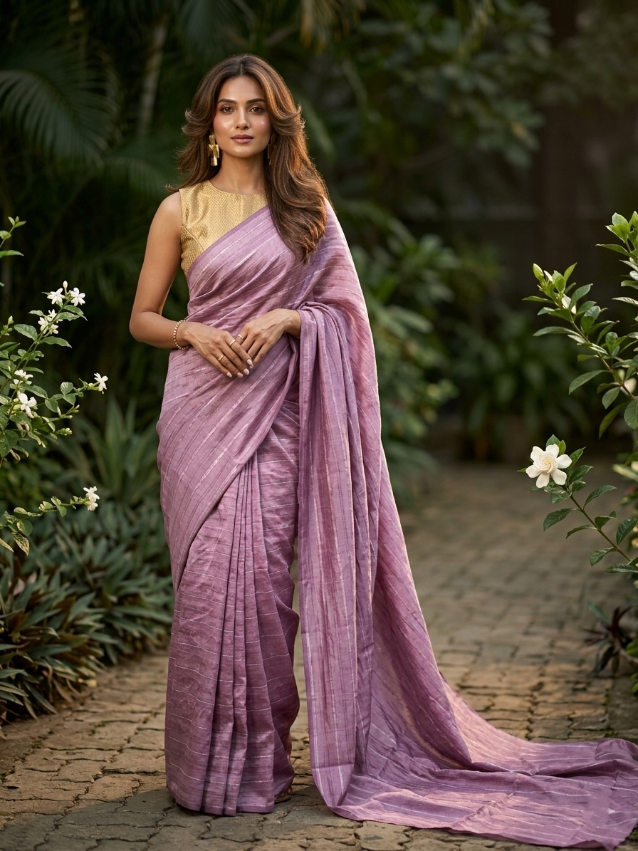 Southloom Desginer Vichithra Silks Saree in Pink