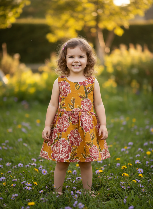 Southloom Pure Cotton Jaipur Printed Frocks for Girls (Age 1-2)