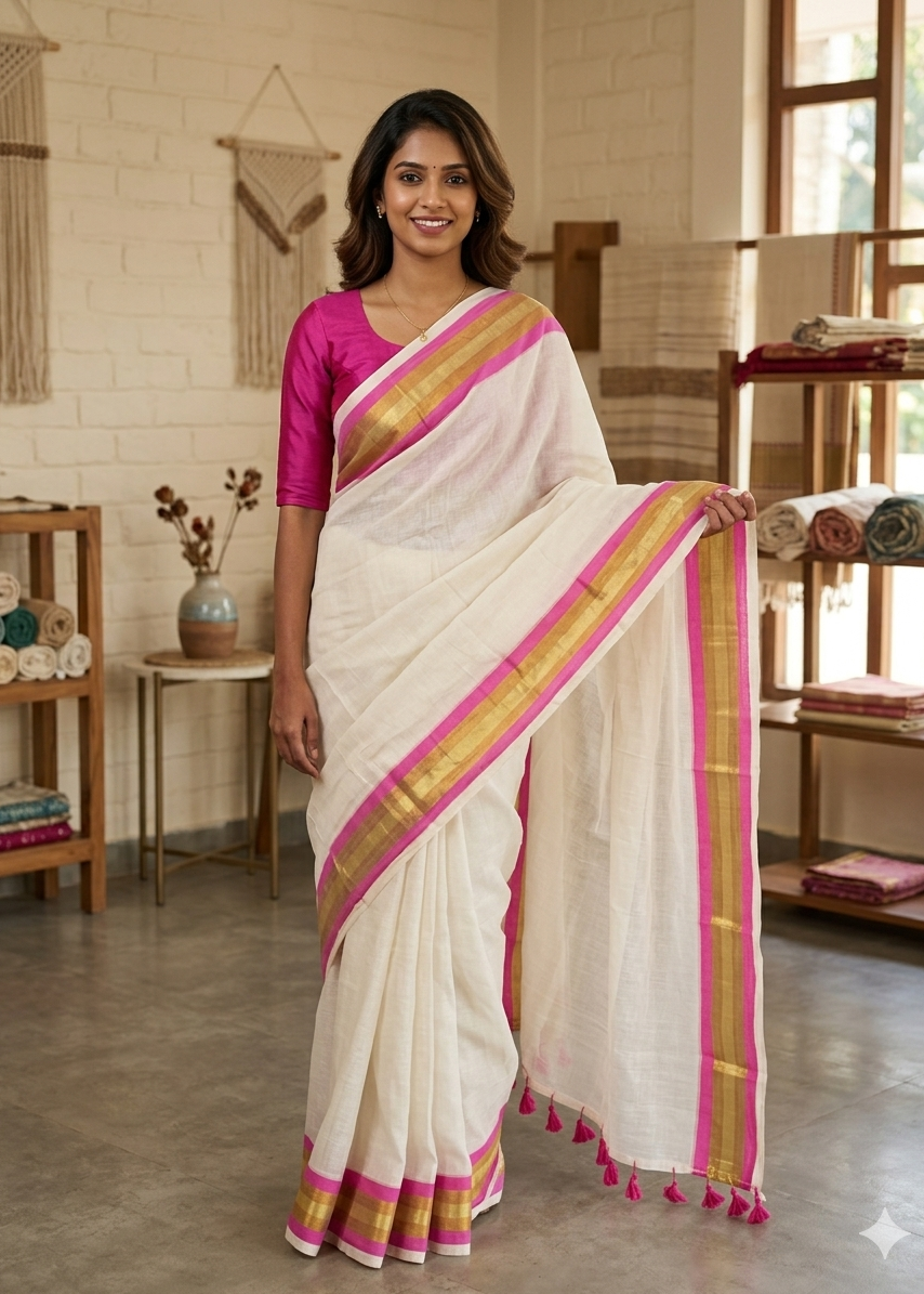 Kerala Mul Cotton Soft Fabric Saree SL215