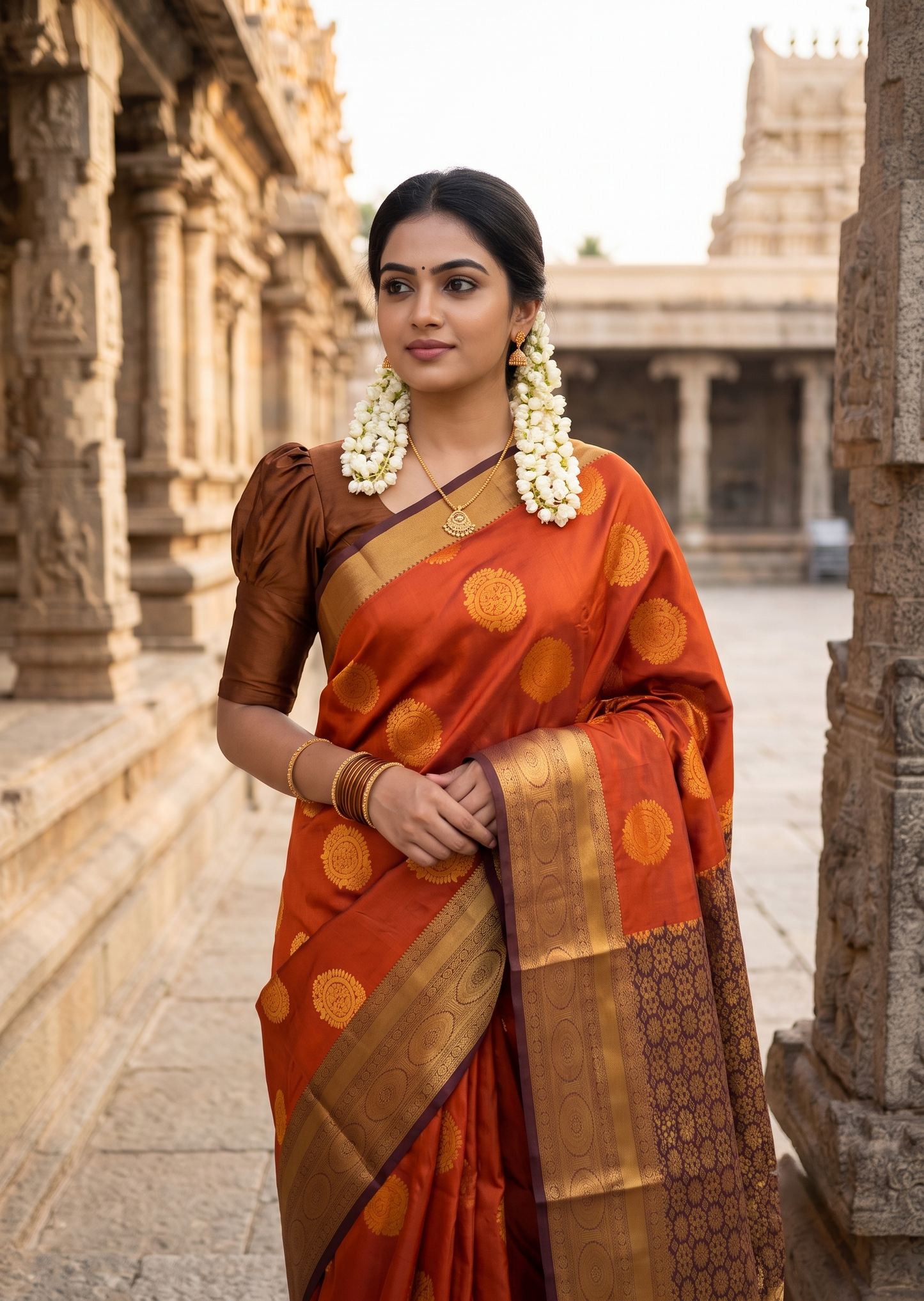 Burnt Orange Saree SLORANGE