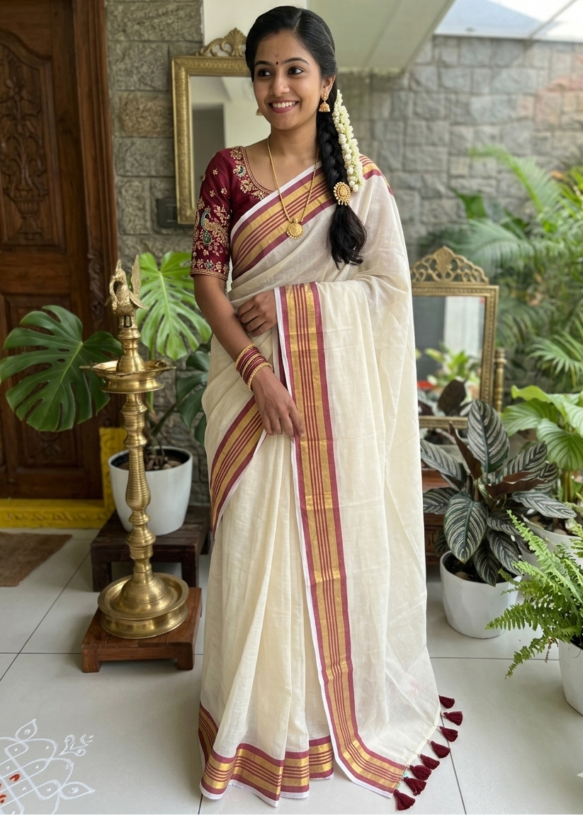 Kerala Mul Cotton Soft Fabric Saree SL215