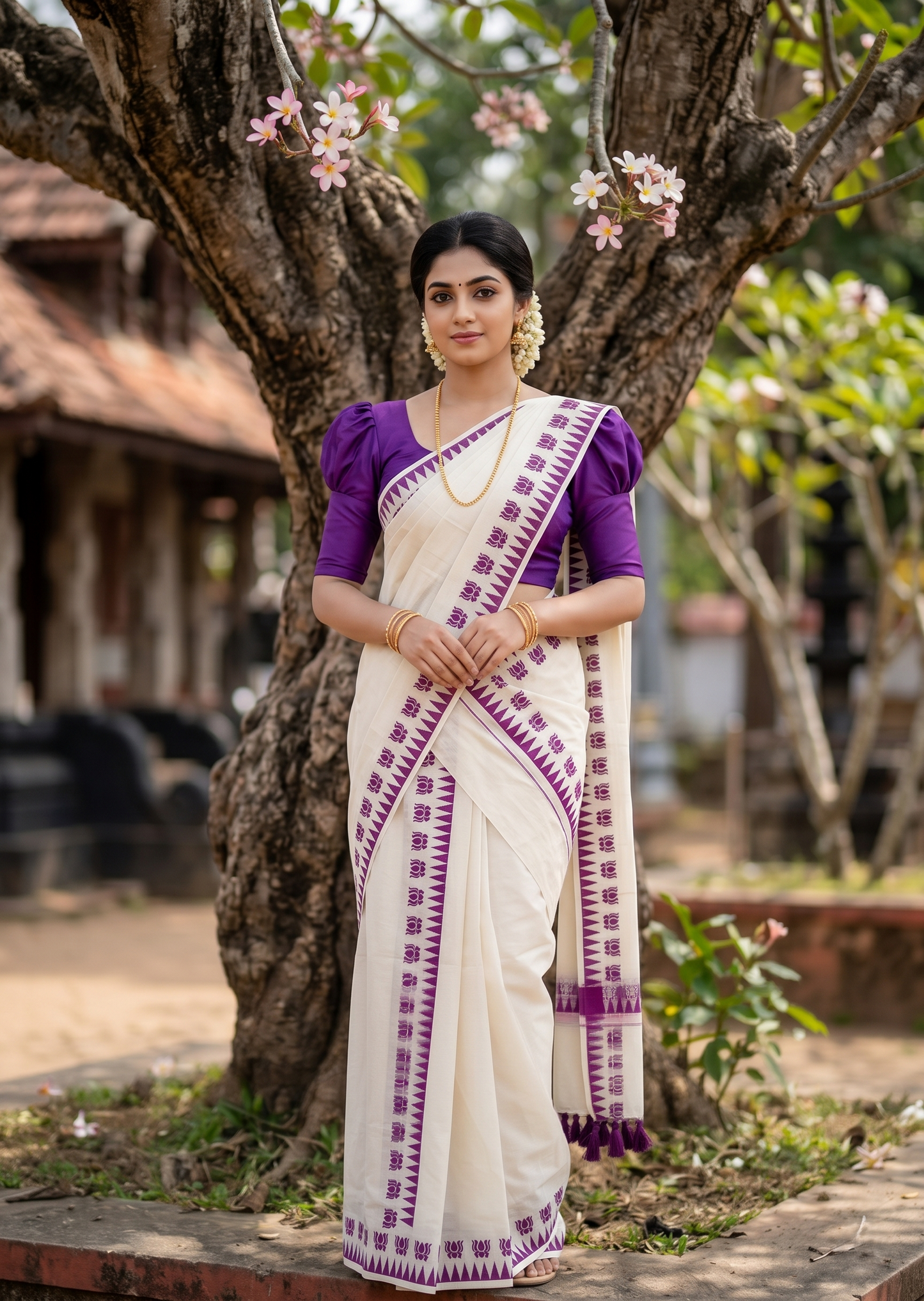Cotton Printed Set Mund  With Tassels  In 2.80 mtrs  SL280