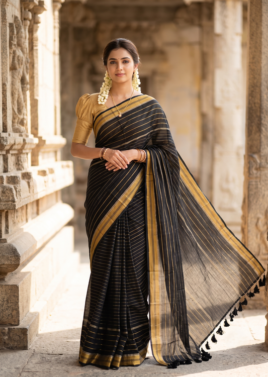 Southloom Mul Cotton 120 x 120 Soft Fabric Saree SL215