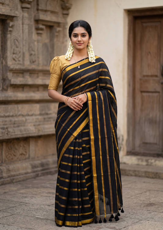 Southloom Mul Cotton 120 x 120 Soft Fabric Saree SL215
