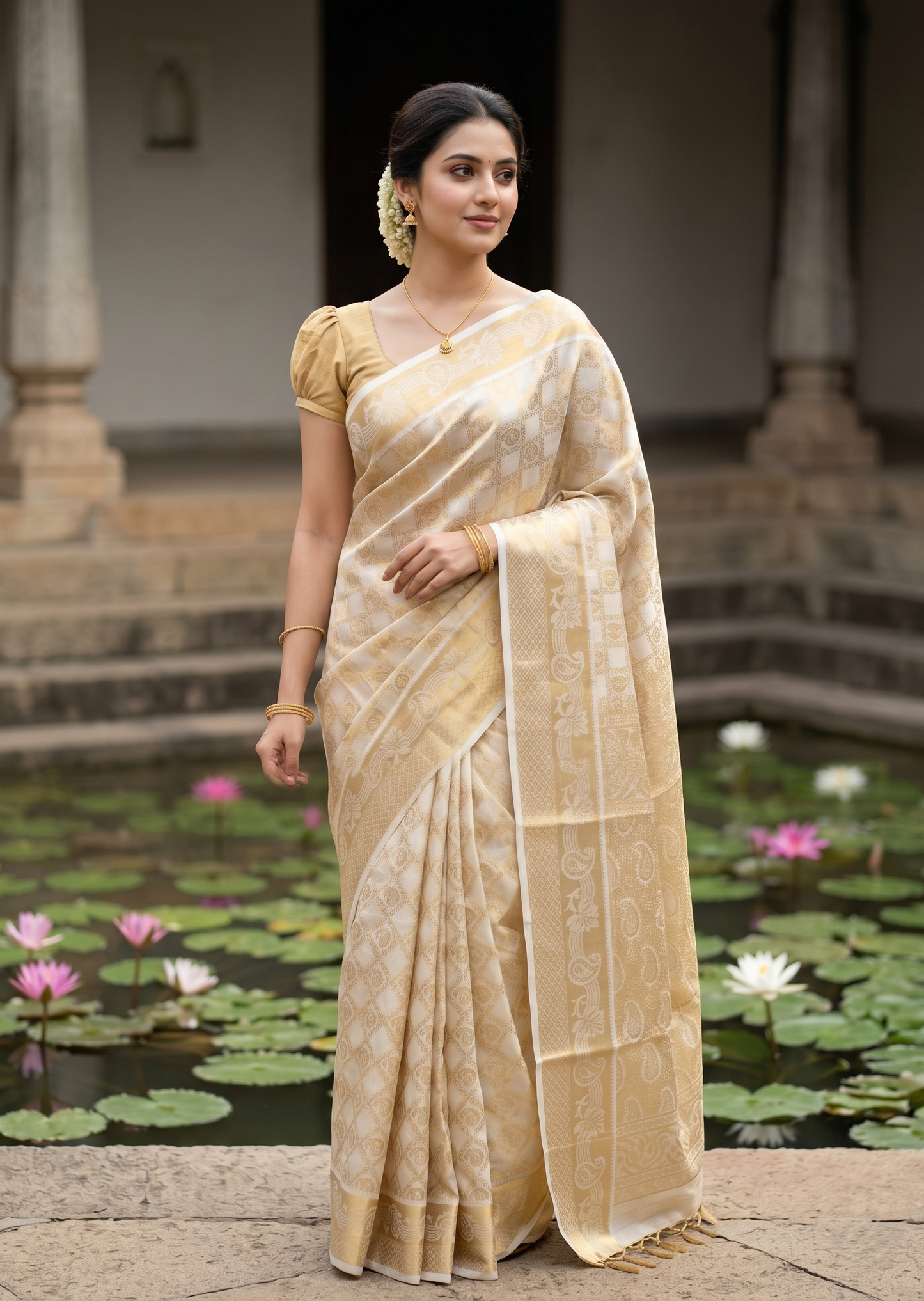Southloom Kerala Pure Cotton Saree with Peacock Woven Work on Body SL441