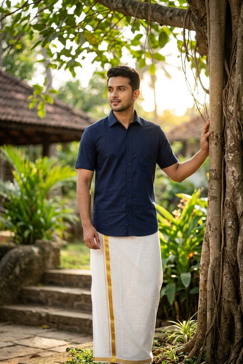 Pure Cotton Blue Solid Shirt SLSHIRT 46 HS