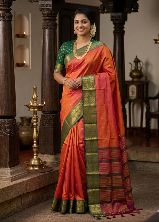 Polka Cotton Silk Saree SL173