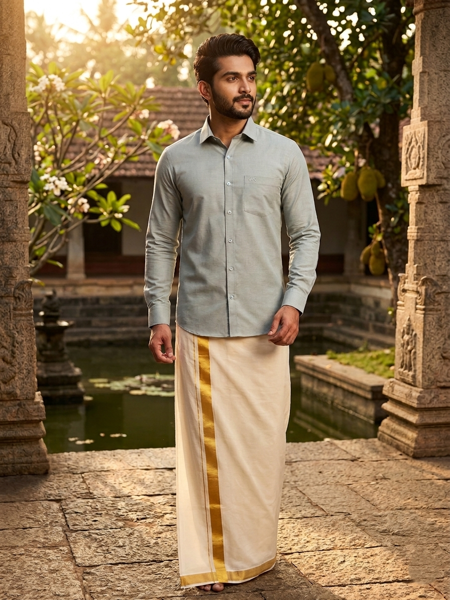 Southloom Pure Cotton Green Plain Shirt SLSHIRT 38 FS