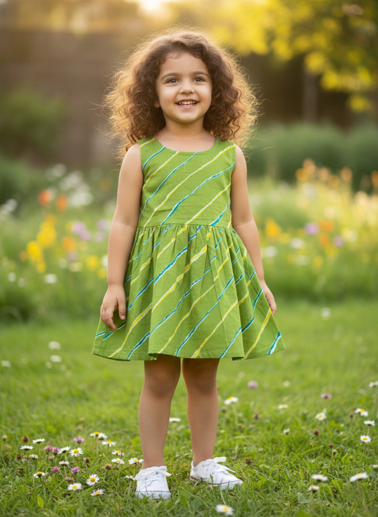 Southloom Pure Cotton Jaipur Printed Frocks for Girls (Age 1-2)