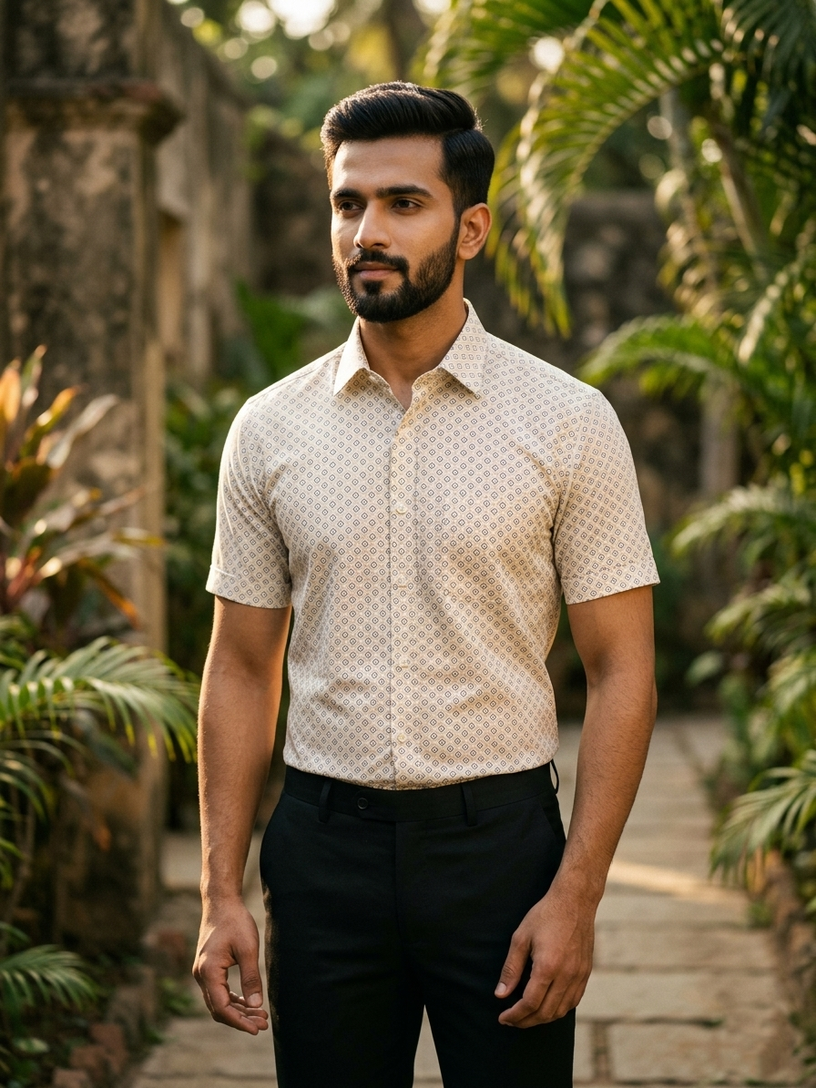 Southloom Pure Cotton Off White Plain Shirt SLSHIRT 46 HS