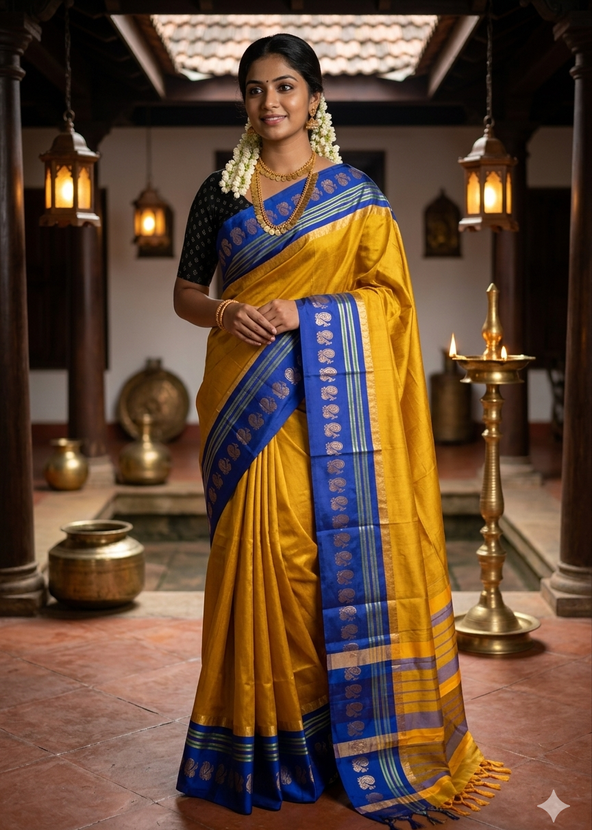 Semi Silk Zari Woven Border Saree SL277