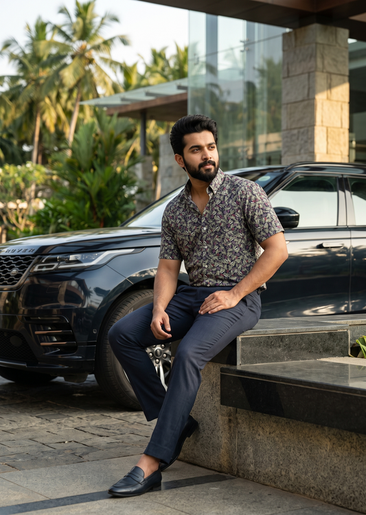 Southloom Casual Floral Printed Shirt for Men in Half Sleeve SL608