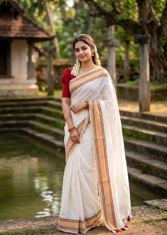 Southloom Mul Cotton 120 x 120 Soft Fabric Saree SL215
