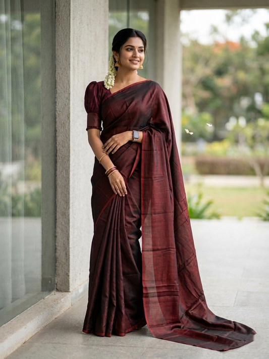 Southloom Designer Saree Brown