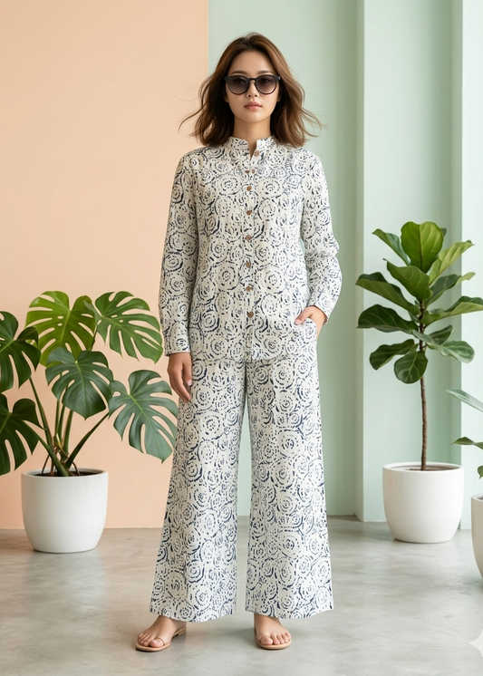 Southloom Cotton Block Printed Co-ord Set For Woman SL304