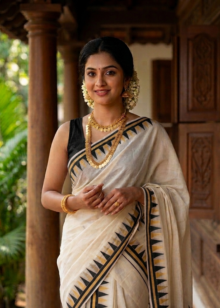 Kerala Cotton Temple Set Mundu (2.80 meter) SL370
