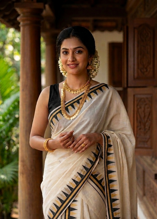Kerala Cotton Temple Set Mundu (2.80 meter) SL370