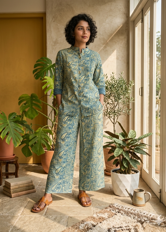 Southloom Cotton Block Printed Co-ord Set For Woman SL304