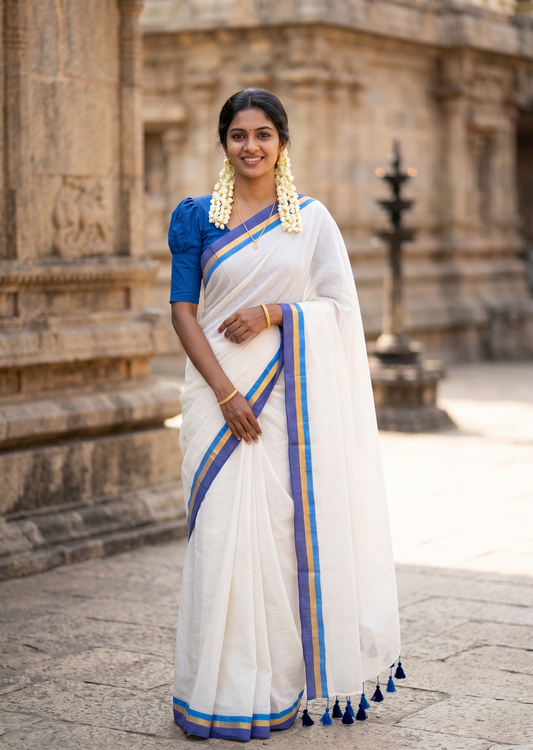 Southloom Mul Cotton 120 x 120 Soft Fabric Saree SL215