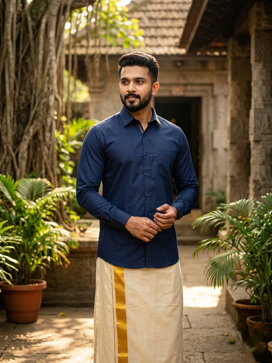 Southloom Pure Cotton Blue Plain Shirt SLSHIRT 38 FS