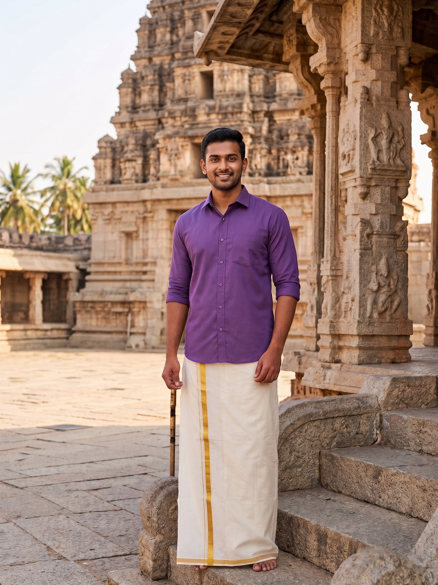 1 Inch Kasavu Mundu (SL102)