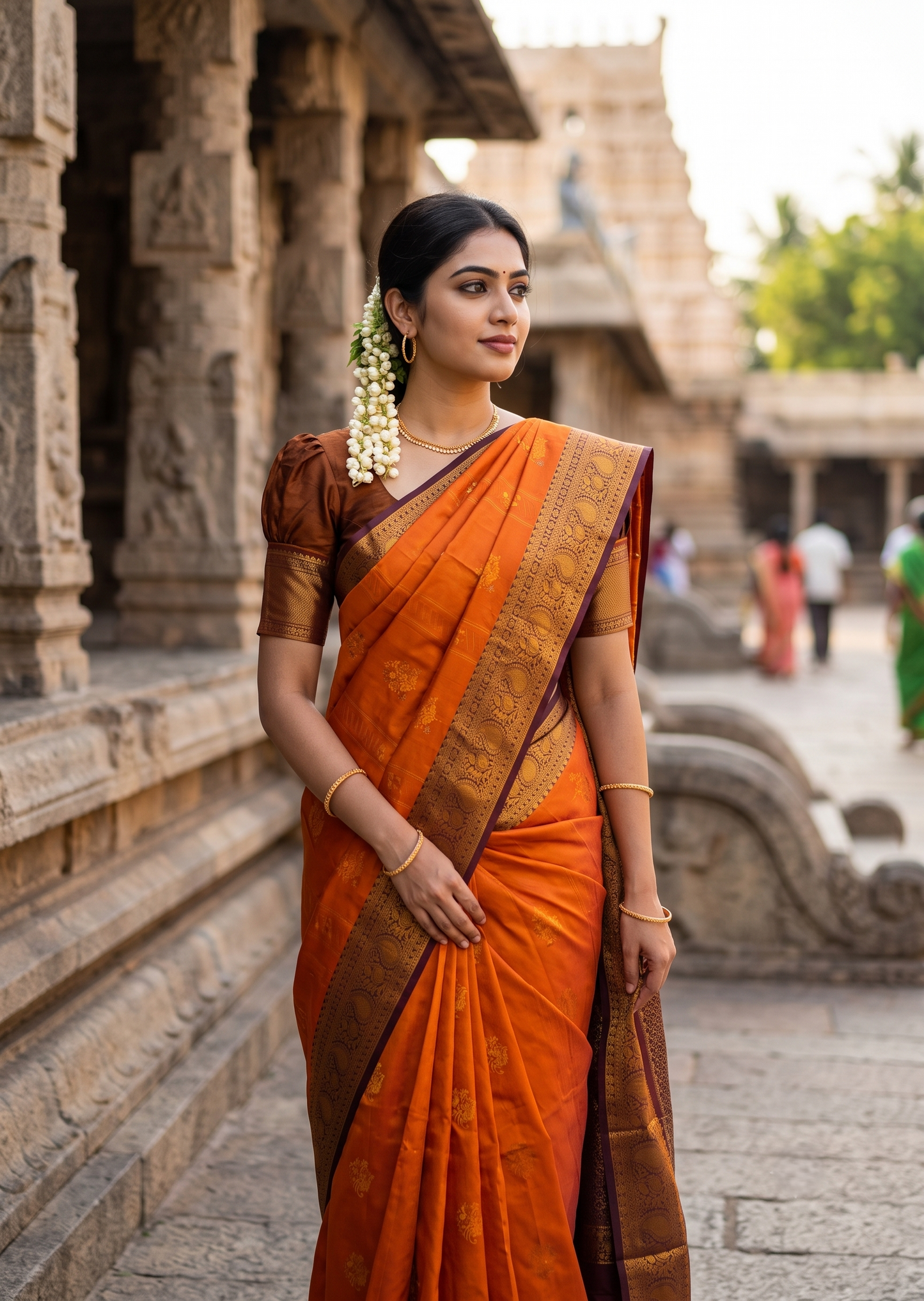Burnt Orange Saree SLORANGE